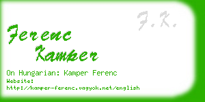 ferenc kamper business card